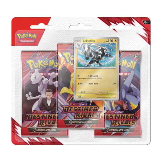 Pokemon Scarlet & Violet: Destined Rivals Triple Pack (Zebstrika Promo)