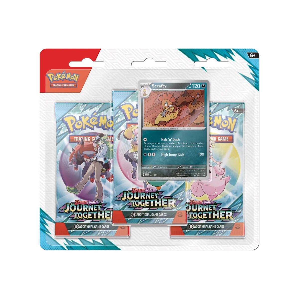 Pokemon Scarlet & Violet: Journey Together 3-pack Blister (Scraffy)