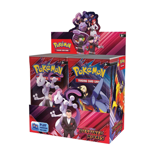 Pokémon Trading Card Game packaging with character illustrations on a white background