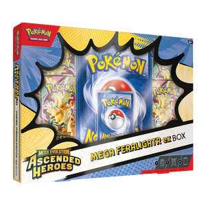 Pokémon trading card game box with Mega Evolution Ascended Heroes branding