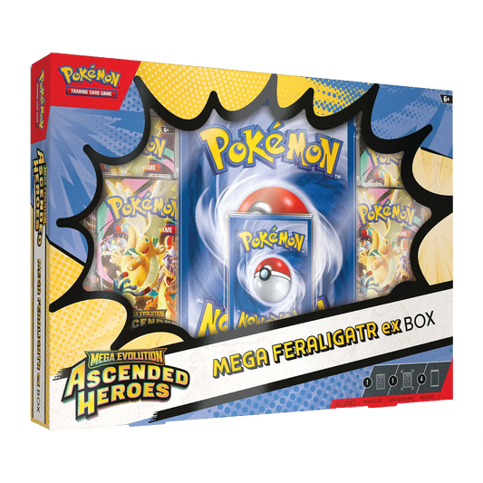 Pokémon trading card game box with Mega Evolution Ascended Heroes branding