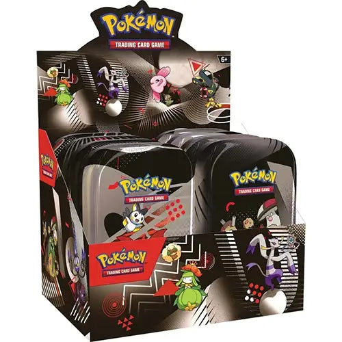 Pokémon Scarlet & Violet: Black Bolt and White Flare Box of Mini Tins (8 Tins)